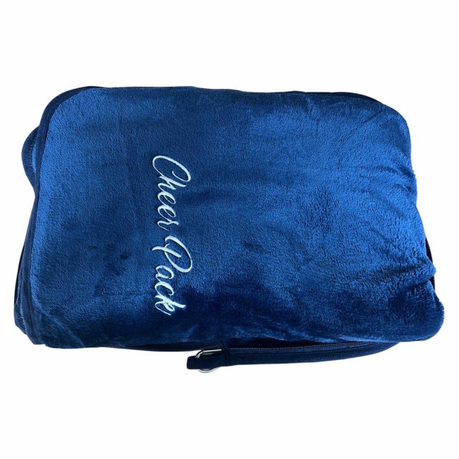 Kuschelkissendecke dunkelblau Cheer Pack bestickt